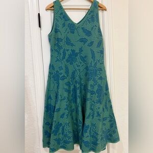 Peruvian Connection Green and Blue Floral Dress